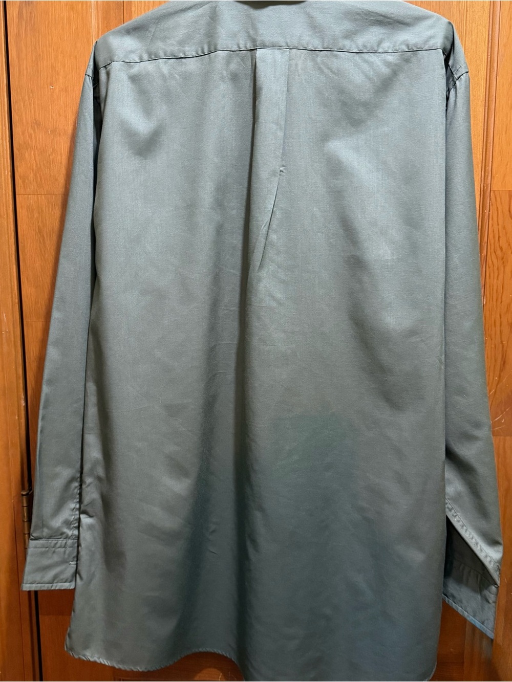 Men’s Stafford Olive Green Fitted Dress Shirt - Picture 3 of 8